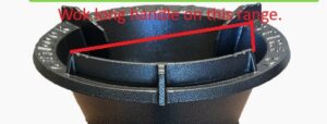 Area on wind guard that is safe for wok handle